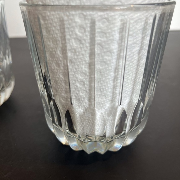 Vintage set of Four Beveled Cut Glass Heavy Lowball Glasses - Picture 8 of 10